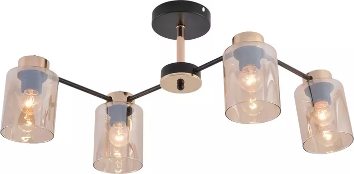 Люстра потолочная Brilliant light XA1606B-4, 4*Е27, цвет черный, золото