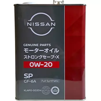 Моторное масло Nissan Strong Save X 0W-20, 4 л