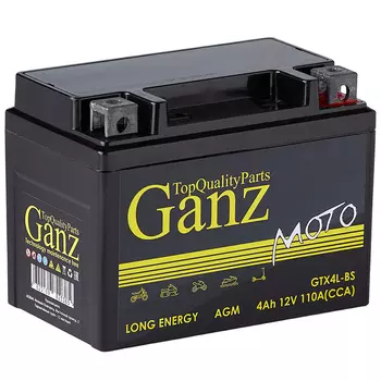 Мотоаккумулятор Ganz AGM 4Ач о/п GTX4L-BS
