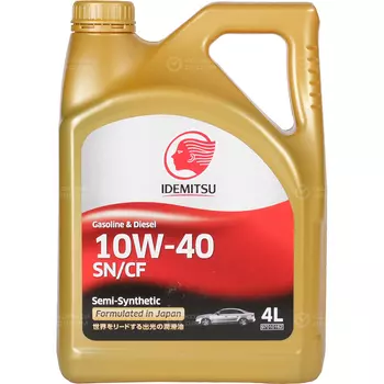 Моторное масло Idemitsu Semi-Synthetic SN/CF 10W-40, 4 л