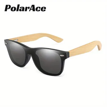 Солнцезащитные очки PolarAce унисекс из бамбука для улицы, UV400 синий