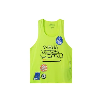 Nike Dri-Fit ADV Aeroswift Logo Pattern Быстросохнущая дышащая майка для бега Мужские топы флуоресцентно-желтого цвета DN7461-702 S