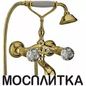 Смеситель для ванны и душа Webert Karenina KA720201065 бронза, ручки Swarovski