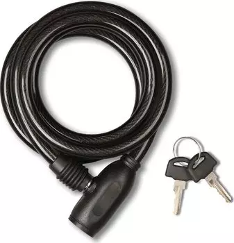 Велосипедный замок Golden KEY, тросовый, на ключ, 8 х 1000 мм, черный, GK102.103-8