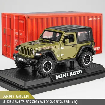 Новая игрушечная машинка Jeep Diecast Модель 1:32 масштаба металлический сплав транспортное средство подходит для детей мальчиков девочек взрослых двери открываются с подсветкой крутой коллекционный подарок жёлтый