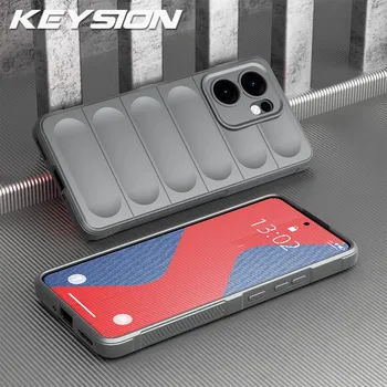 KEYSION Противоударный матовый чехол для телефона OPPO Reno13 F 5G Противоскользящий мягкий силиконовый чехол для телефона OPPO Reno 13F 5G for OPPO Reno13 F 5G чёрный