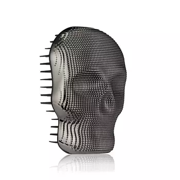 TANGLE ANGEL Массажная расческа череп детанглер для волос Skeleton Black Chrome