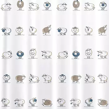 TATKRAFT Штора для ванной комнаты Funny Sheep 180 см х 180 см