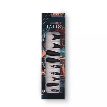 TATTS Накладные ногти (24 типсы + клеевые стикеры + набор для маникюра)