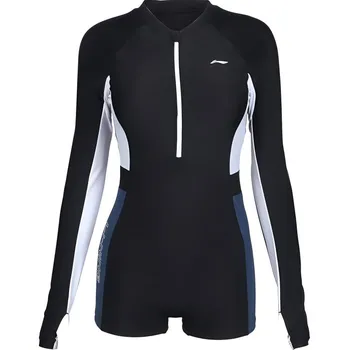 Слитный женский купальник LiNing, черный