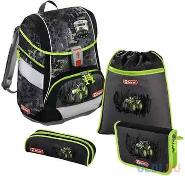Ранец с наполнением Step by Step Green Tractor 19 л черный серый салатовый