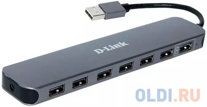 Разветвитель USB 2.0 D-Link DUB-H7 7порт. черный (DUB-H7/F1A)