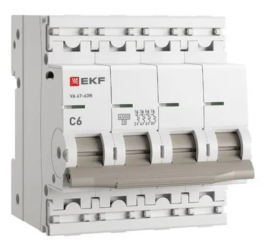 Автоматический выключатель EKF M634406C 4P 6А (C) 4,5kA ВА 47-63N PROxima