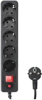 Сетевой фильтр Garnizon EHLB-1 5р 10А 1.8м черный
