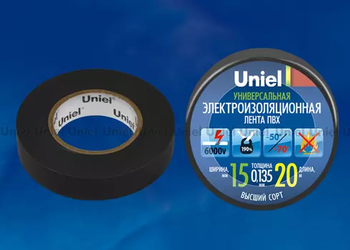 Изоляционная лента Uniel UIT-135P 20/15/01 BLK