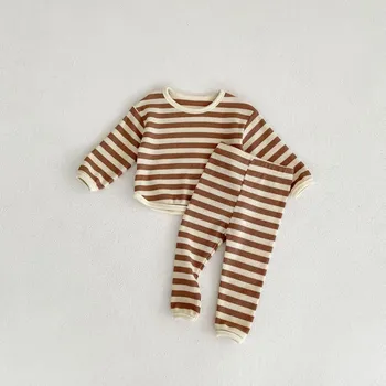 Весна/осень 2024 г. Комплект из топа с длинными рукавами и брюк в китайском стиле для младенцев и малышей 80 cm