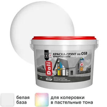 Краска-грунт армированная по OSB Dali матовая цвет белый База А 3 кг
