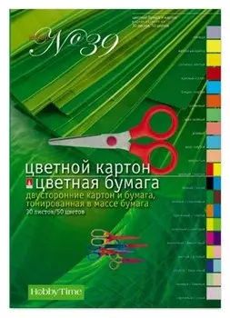 Набор цветной бумаги 50цв,30л,а4,бум+карт,двустор+карт,11-430-71