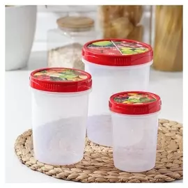 Набор банок для сыпучих продуктов, 3 шт: 0,5 л, 1 л, 1,5 л, 8,5×12 см, 10,5×15 см, 12,5×17,5 см