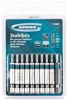 Набор бит Torx 15 х 50, сталь S2, 10 шт.