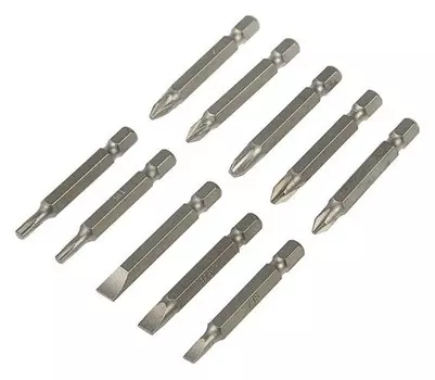 Набор бит Tundra, сталь Crv, PH, PZ, SL, Torx х 50 мм, 10 шт.