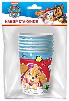 Набор бумажных стаканов "Щенячий патруль", 250 мл (6 штук)