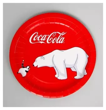 Набор бумажных тарелок «Мишки-1», Coca-cola, набор, 6 шт, D=230 мм