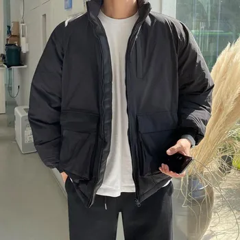Men s Workwear Stand Collar Cotton Coat Men s Winter Thickened Coat Korean Style Trendy Loose Workwear Bread Coat Cotton Coat M