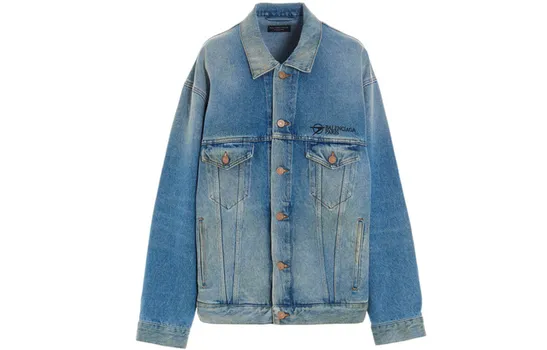 Джинсовая куртка Paris oversize Balenciaga, светло-голубой