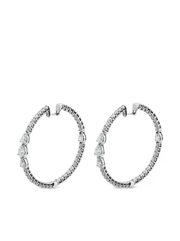 Серьги из белого золота с бриллиантами Jewels Aficionado, серебяный