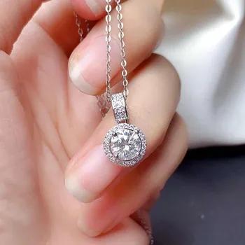 Bella Box классический круглый кулон с имитацией циркона ожерелье помолвка подарок на годовщину для женщин розового золота