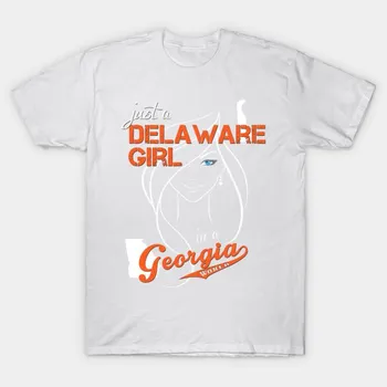 T Shirt Women Delaware Georgia Harajuku Print Kawaii Tshirt Summer Short Sleeve Female T-Shirt Top Tee S розовый