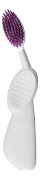 Зубная щетка для левшей с резиновой ручкой Toothbrush Flex Brush White Purple SLB-116