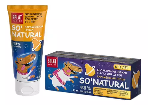 Зубная паста для детей 6-11 лет Junior So' Natural 55мл (карамельная груша)