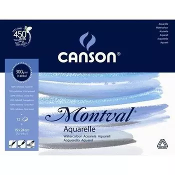 Блок-склейка для акварели "Montval", 12 л, 300 г/м2, 19 х 24 см