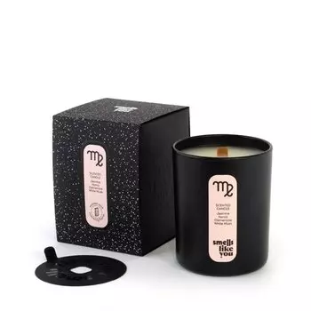 Ароматическая свеча черная Smells Like You "Дева" жасмин и нероли, 225 мл