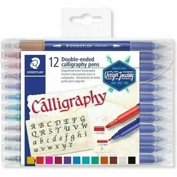 Арт-маркеры Сalligraphy duo, 12 штук