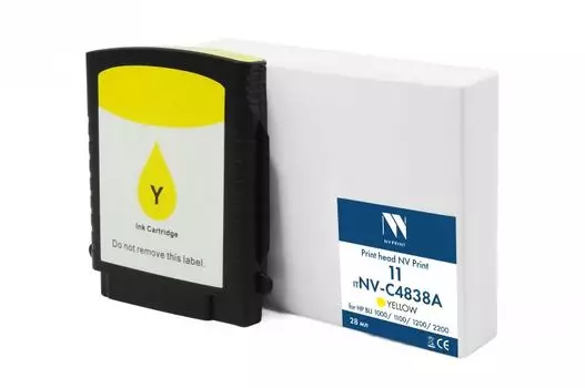 Картридж NVP NV-C4838A струйный 11 Yellow для HP BIJ 1000/1100/1200/2200 (28мл) совместимый
