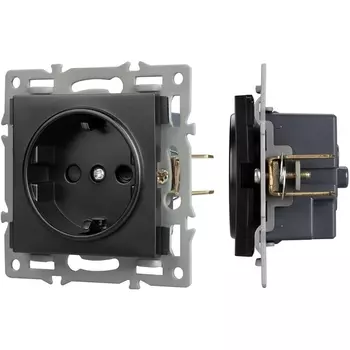 Механизм электрической розетки SCT-MEU1-PL-BK (250V, 16A) (Arlight) 043731