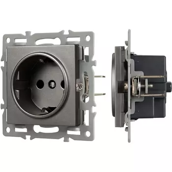 Механизм электрической розетки SCT-MEU1-PL-GR (250V, 16A) (Arlight) 043732