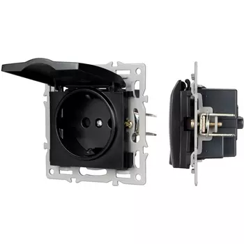 Механизм розетки влагозащищённый SCT-MCP-PL-BK (250V, 16A) (Arlight) 043746