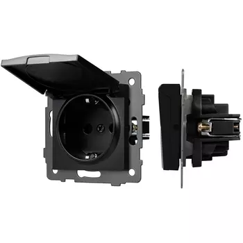 Механизм розетки влагозащищённый SCT-MCP-PL-BK-V (250V, 16A) (Arlight) 049835