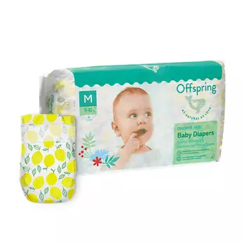 OFFSPRING Подгузники, M 6-10 кг Лимоны 42.0