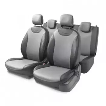 Чехлы на сиденья модельные экокожа RENAULT LOGAN-2 (2012+) LOG-2Sd(12+)40-60 G BK/D.GY