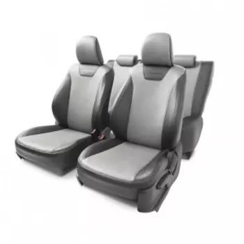 Чехлы на сиденья модельные экокожа TOYOTA PRIUS 2 седан (2003+) PRI-2Sd(03+)40-60 G BK/D.GY