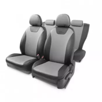 Чехлы на сиденья модельные экокожа TOYOTA PRIUS 3 седан (2009+) PRI-3Sd(09+)40-60 G BK/D.GY