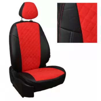Чехлы на сиденья модельные алькантара Mazda CX-5 (40/60) Drive с 11-17г. Al BK/RD / ma-skh5-dd-chekr-a