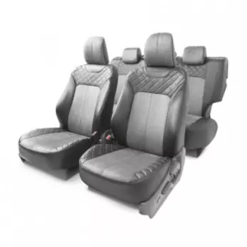 Чехлы на сиденья модельные алькантара TOYOTA Land Cruiser Prado 3 (2009+) LCP-3SV(09+)40-20-40 A BK/D.GY
