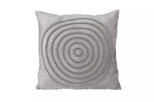 Подушка декоративная с бисером круги (garda decor) серый 45x45 см.
