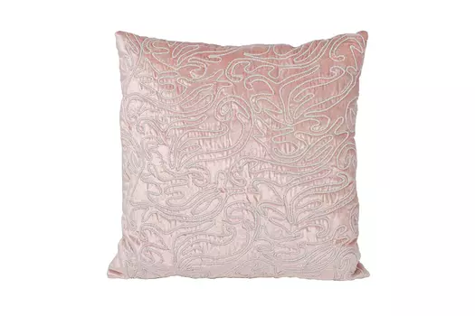 Подушка декоративная с кружевом розовая (garda decor) розовый 45x45 см.